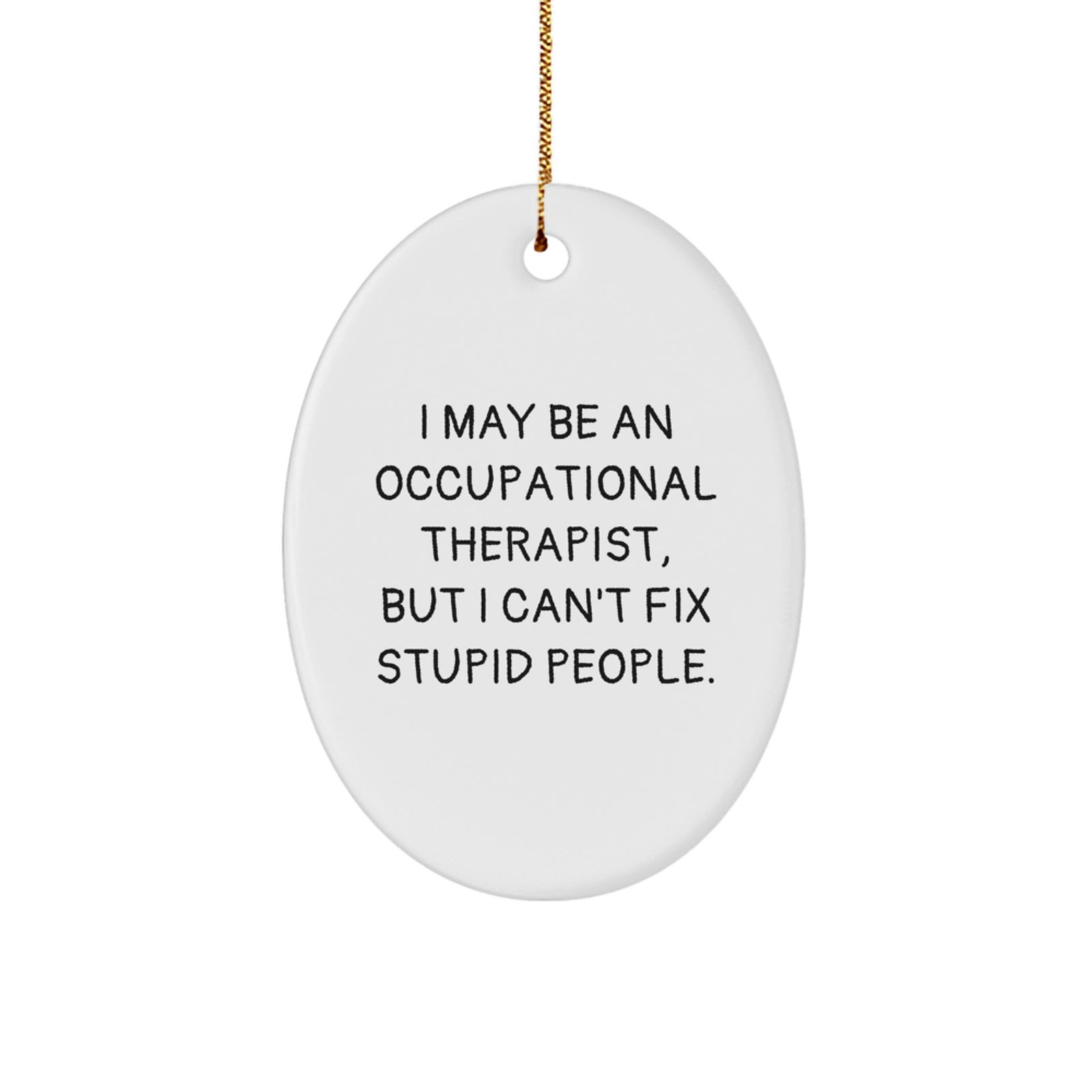 Funny Occupational Therapist Gifts from Friends, Oval Ornament with Inspirational Quote, Occupational Therapist Appreciation Christmas Unique Gifts - Image 1