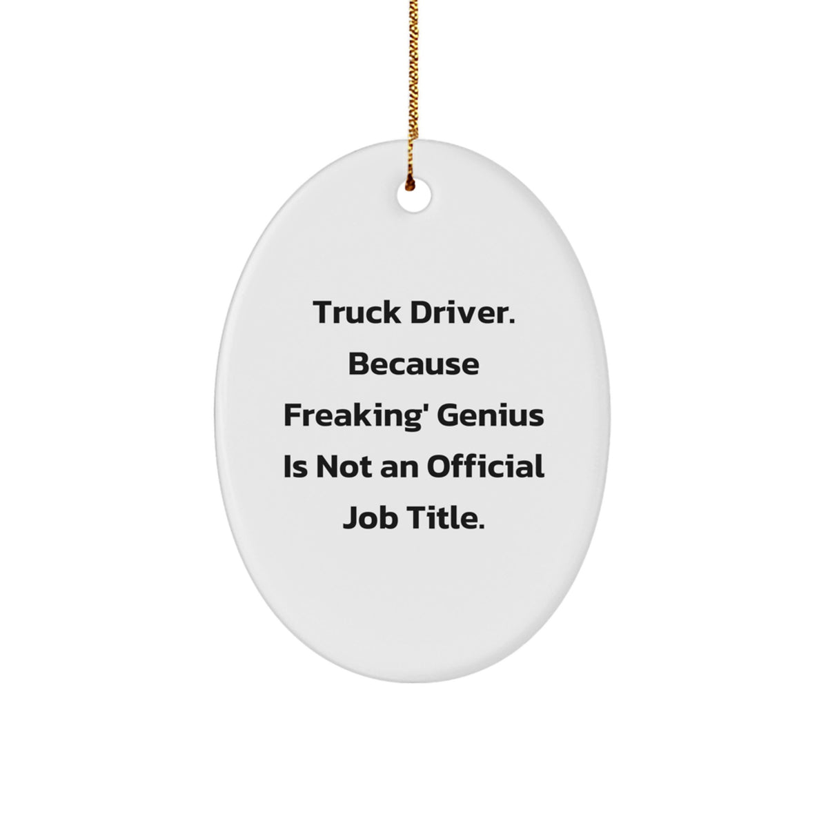 Funny Truck Driver Gifts from Men to Truck Driver Friends, Oval Ornament for Christmas Unique Presents - Image 1