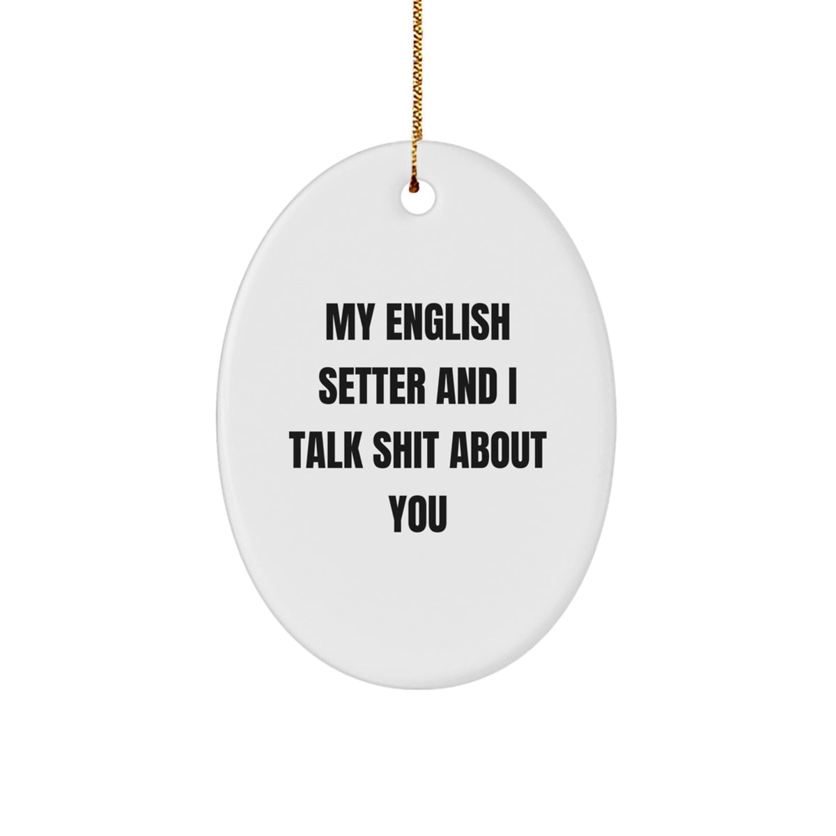 Christmas Gift Oval Ornament for Her English Setter Keepsake - Image 1