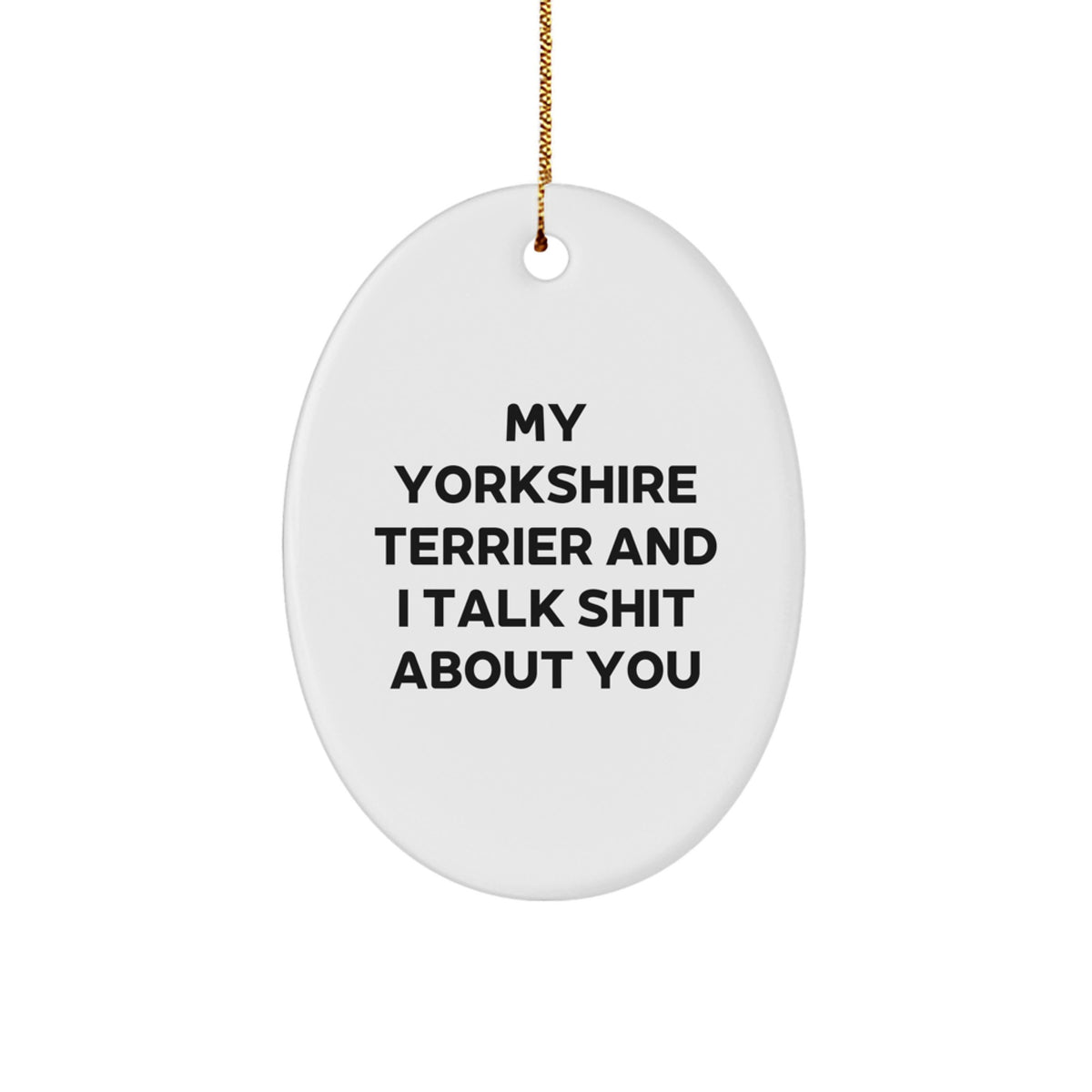 Christmas Gift for Her Yorkshire Terrier Oval Ornament Present - Image 1