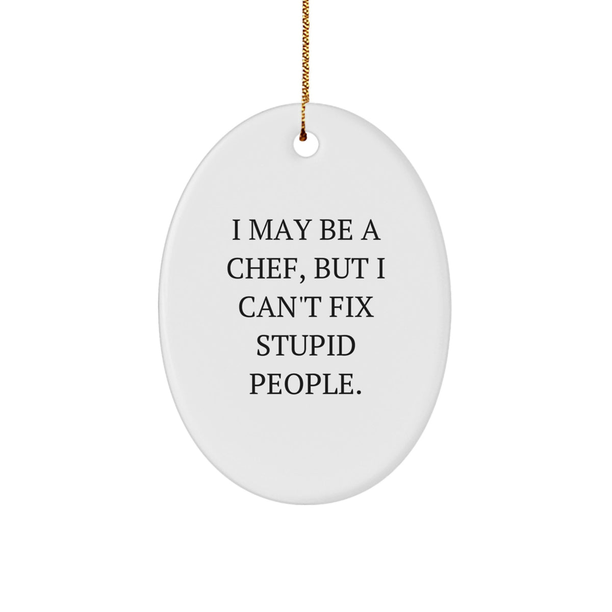 Funny Chef Christmas Oval Ornament Gifts from Family - Image 1