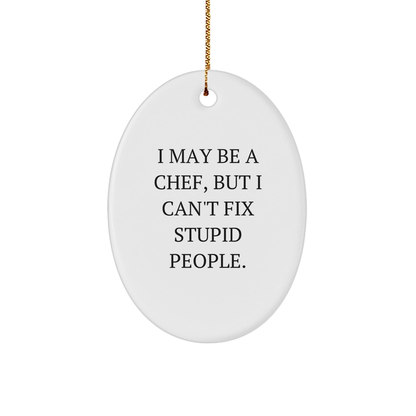 Funny Chef Christmas Oval Ornament Gifts from Family - Image 1