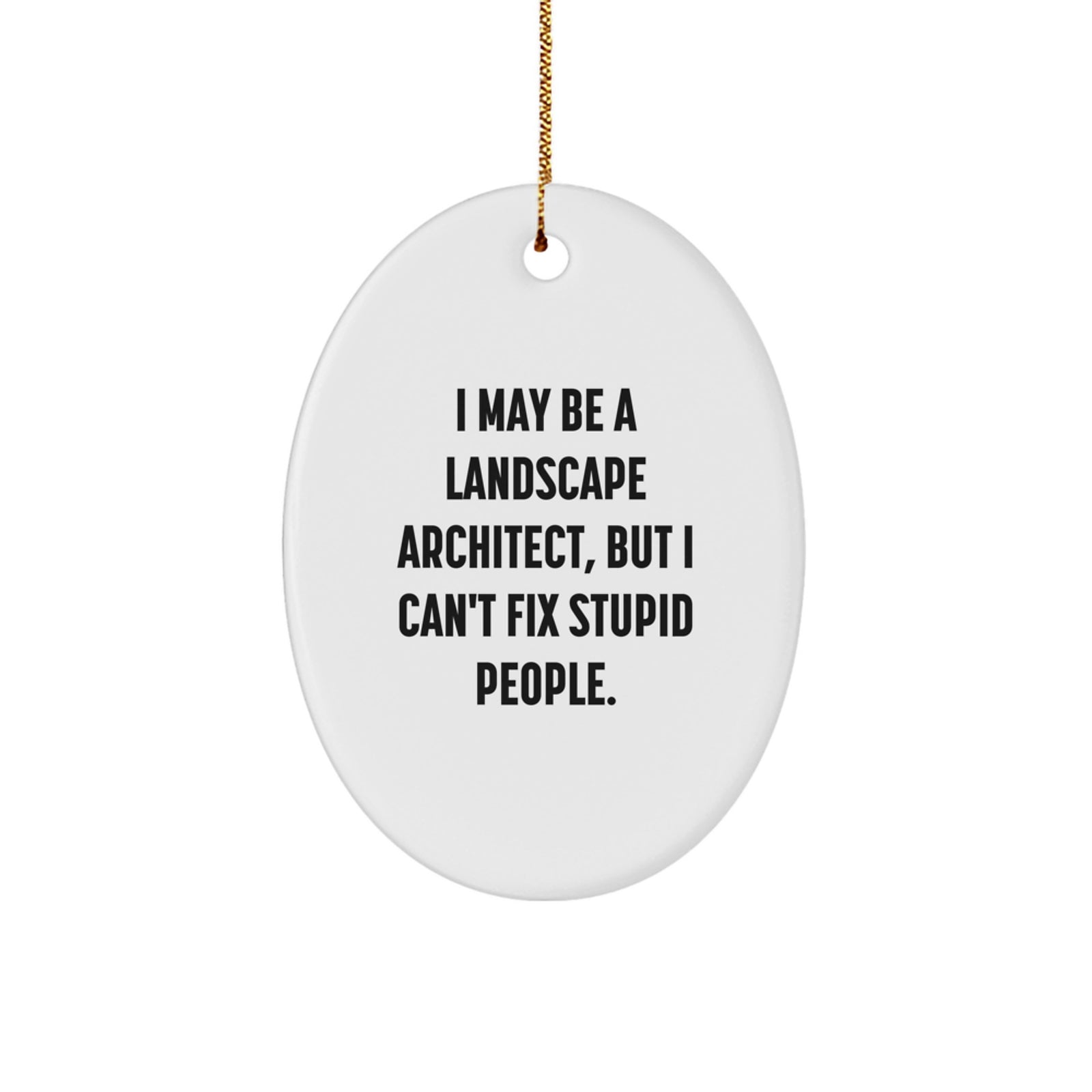Funny Gifts from Friends for Landscape Architect Oval Ornament, 'I May Be A Landscape Architect, But I Can't Fix Stupid People.', Christmas Unique Gift Idea - Image 1