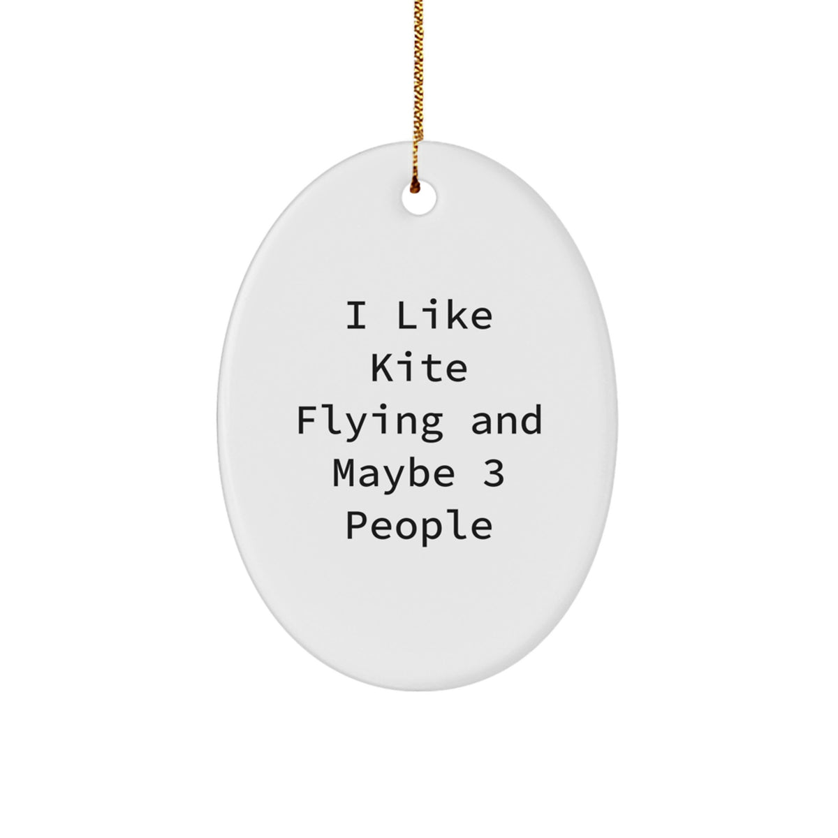 Funny Kite Flying Oval Ornament Gifts from Friends, Unique Christmas Decorations for Men and Women, I Like Kite Flying And Maybe 3 People - Image 1