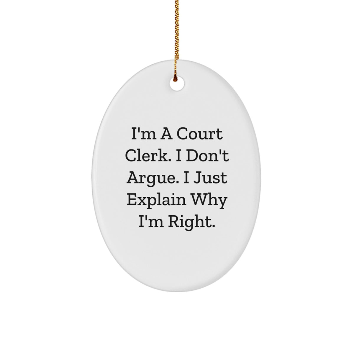Court Clerk Keepsake Christmas Ornament for Him Gift - Image 1