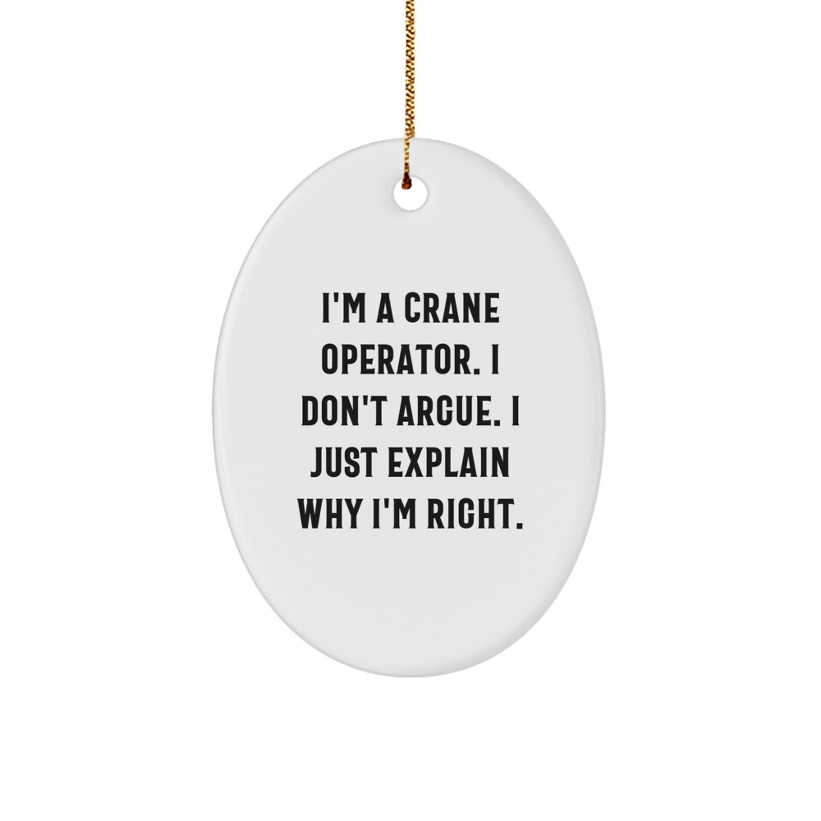 Funny Crane Operator Gifts from Friends to Family Oval Ornaments for Christmas Unique Decorations - Image 1