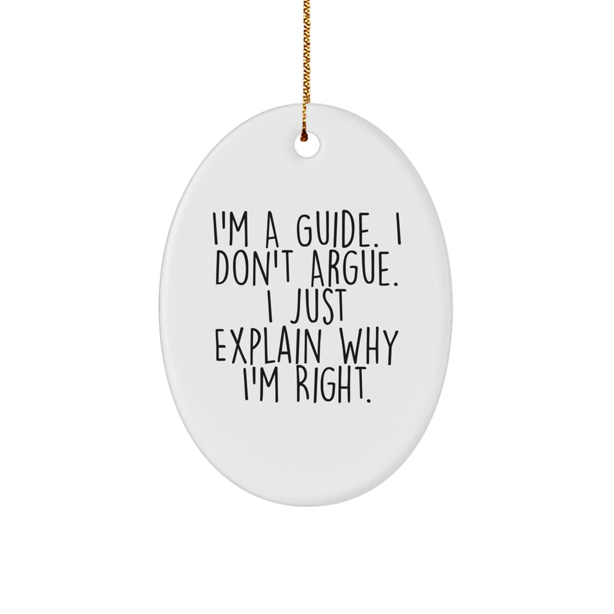 Funny Guide Christmas Oval Ornament Gifts from Men to Guide Friends Family - Image 1