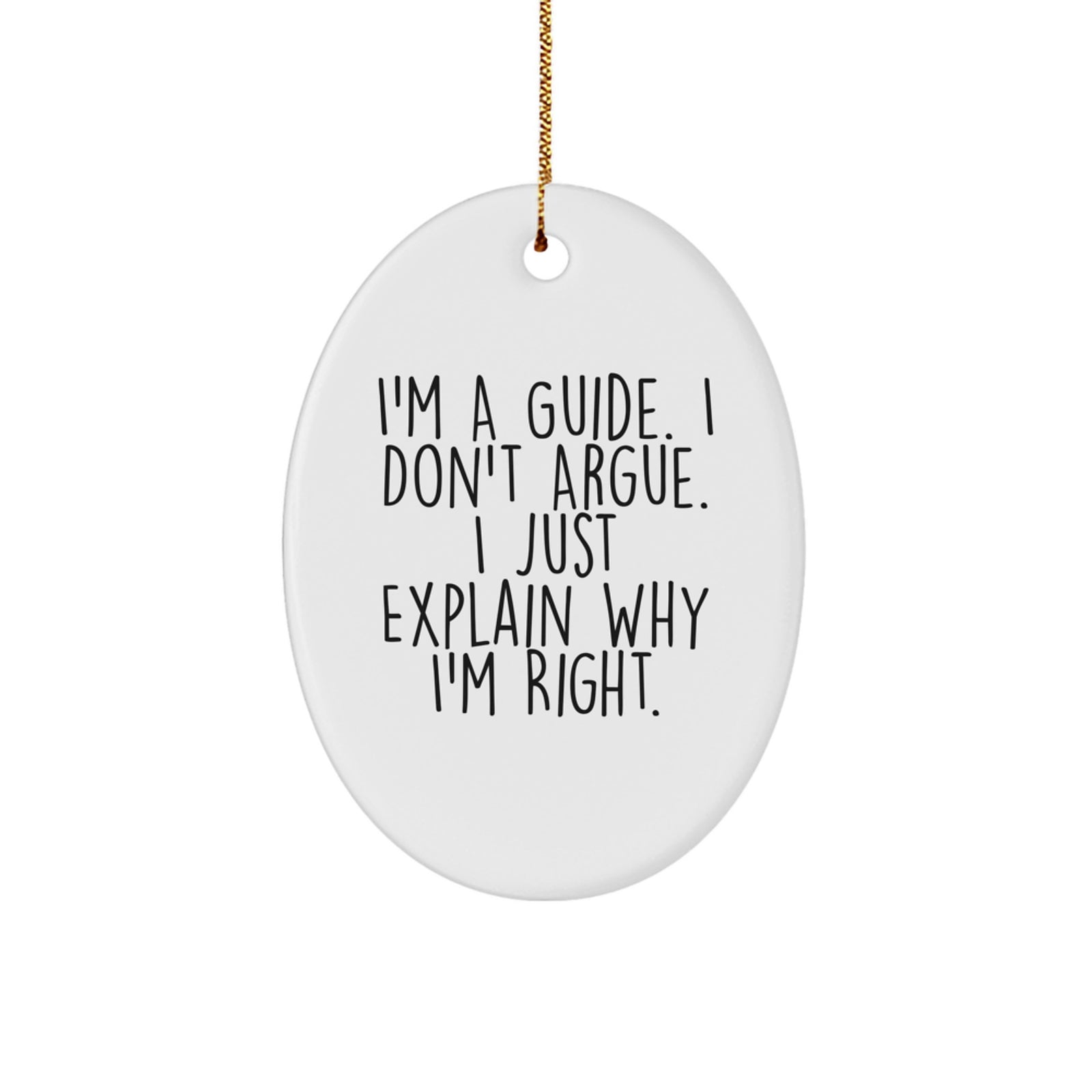 Funny Guide Christmas Oval Ornament Gifts from Men to Guide Friends Family - Image 1