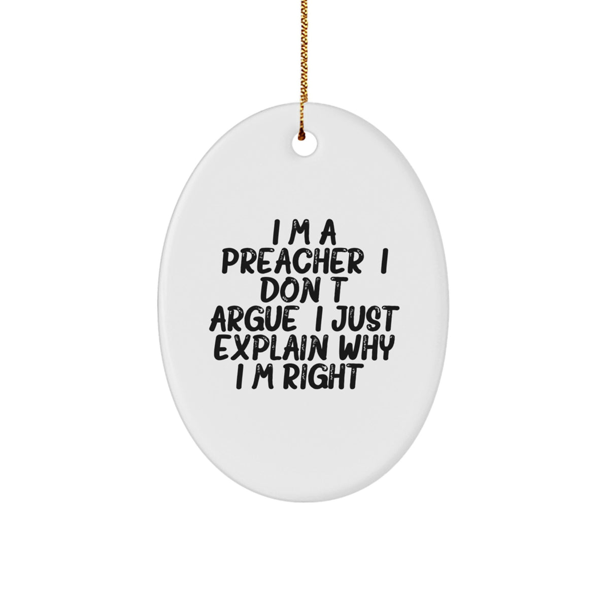 Preacher Oval Ornament for Coworkers Idea Christmas Gift - Image 1