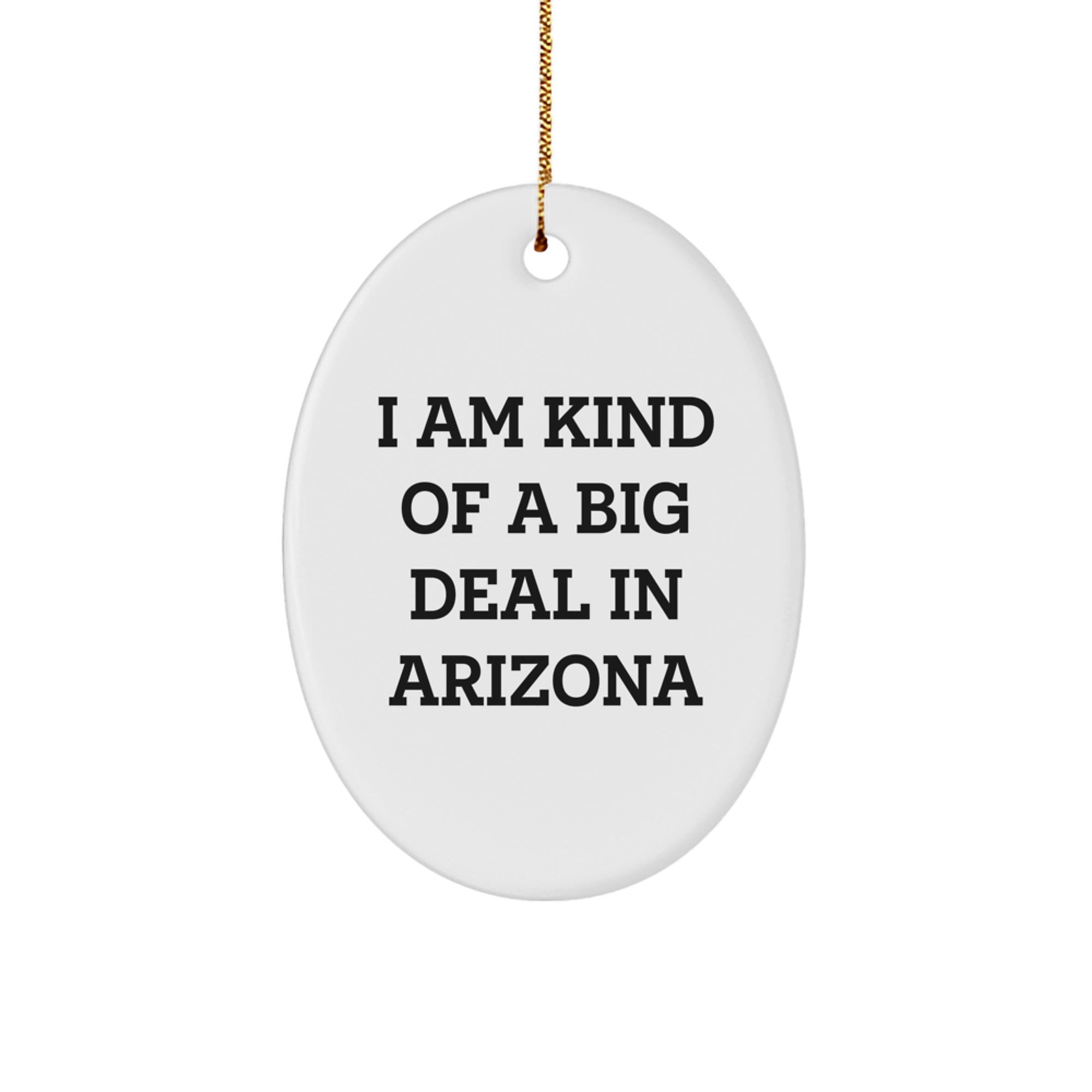 Arizona Christmas Unique Gift Unique Oval Ornament 'I Am Kind Of A Prime Selection In Arizona' for Family Friends Men Women from Arizona Lover - Image 1