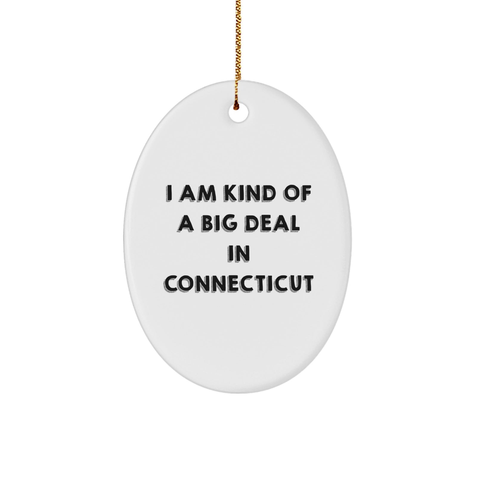 Connecticut Oval Ornament I'm Kinda a Prime Selection Funny Christmas Unique Gift for Friends Family from Connecticut - Image 1