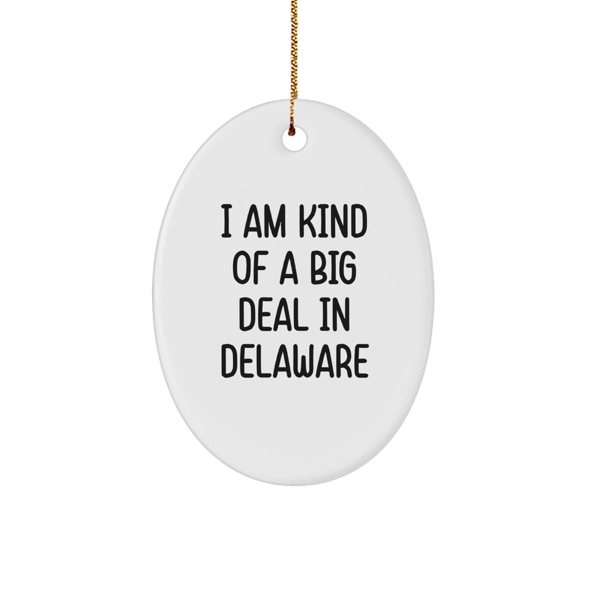 Delaware Gifts for Friends from Men - Oval Ornament I Am Kind Of A Prime Selection In Delaware, Funny Quote, Christmas Unique Gifts, Oval Shape - Image 1