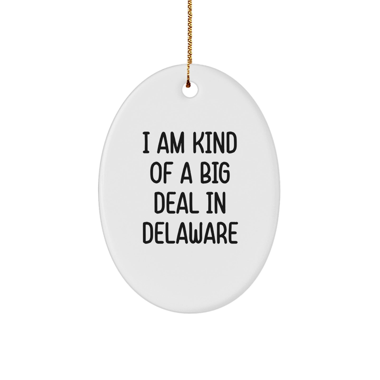 Delaware Gifts for Friends from Men - Oval Ornament I Am Kind Of A Prime Selection In Delaware, Funny Quote, Christmas Unique Gifts, Oval Shape - Image 1