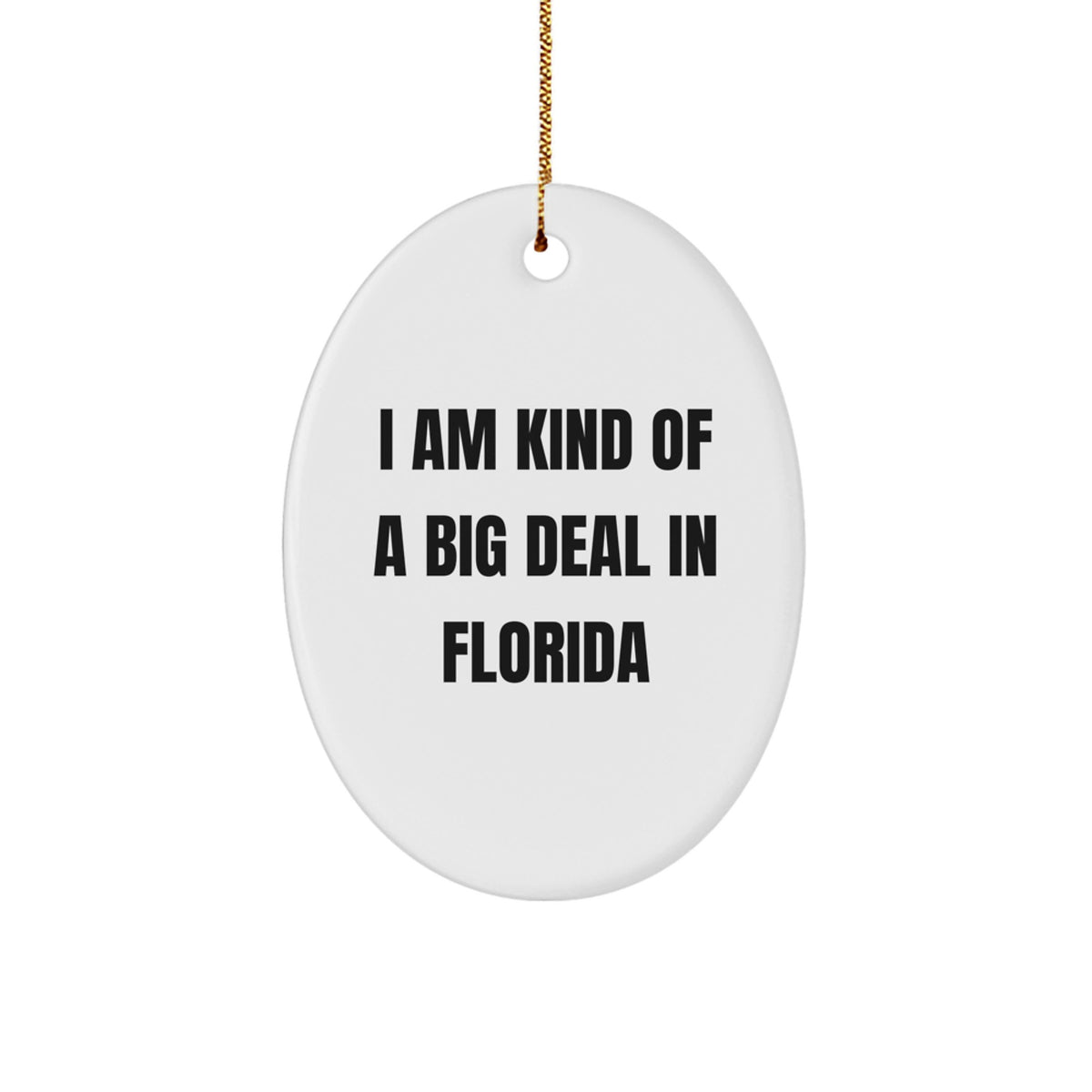 Funny Florida Gifts from Men to Women, Oval Ornament with I Am Kind Of A Prime Selection In Florida, Unique Christmas Unique Gifts for Family, Friends, Coworkers - Image 1