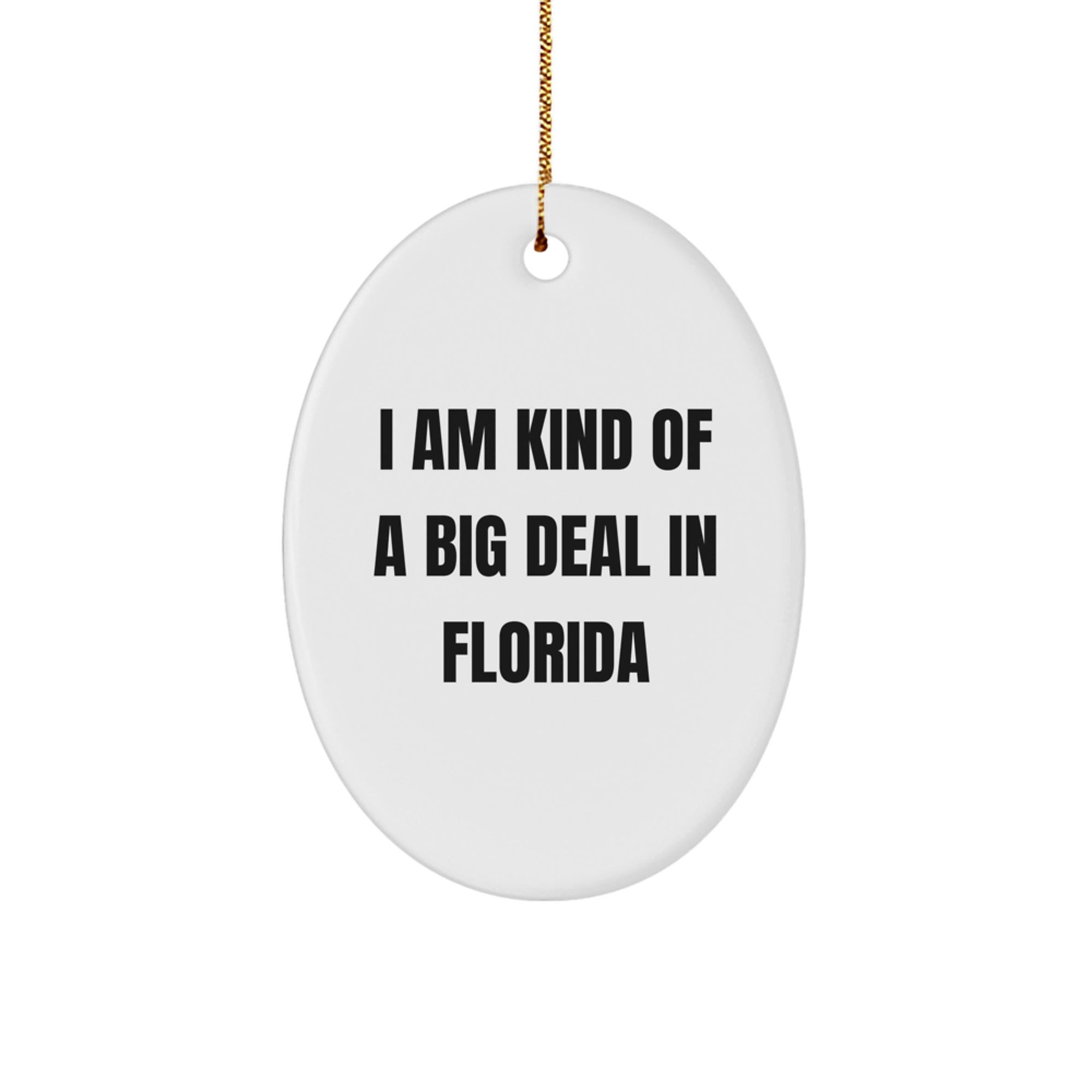 Funny Florida Gifts from Men to Women, Oval Ornament with I Am Kind Of A Prime Selection In Florida, Unique Christmas Unique Gifts for Family, Friends, Coworkers - Image 1