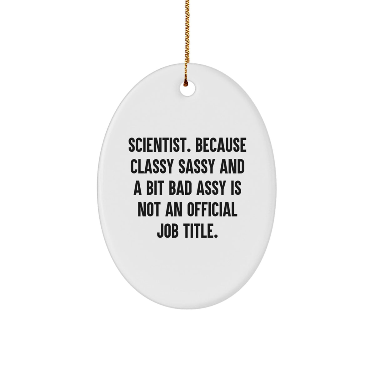 Gifts for the Scientist - Oval Ornament, Funny Quote, Christmas Unique Gifts from Friends, Family, Men, Women - Image 1