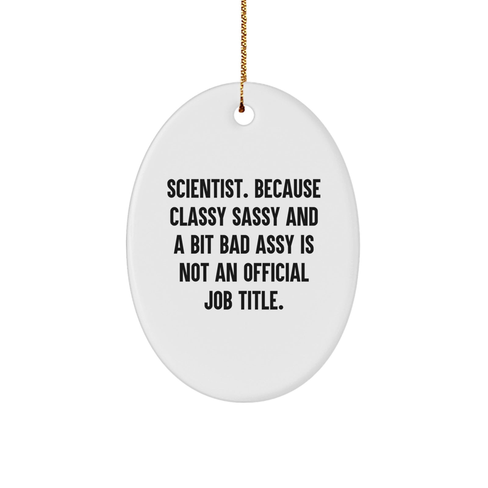 Gifts for the Scientist - Oval Ornament, Funny Quote, Christmas Unique Gifts from Friends, Family, Men, Women - Image 1