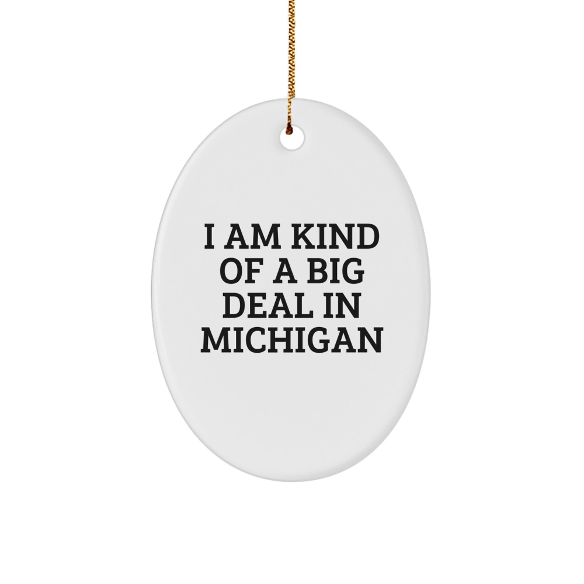 I Am Kind Of A Prime Selection In Michigan, Michigan Oval Ornament, Funny Quote Christmas Unique Gifts from Friends for Michigan Men Women - Image 1