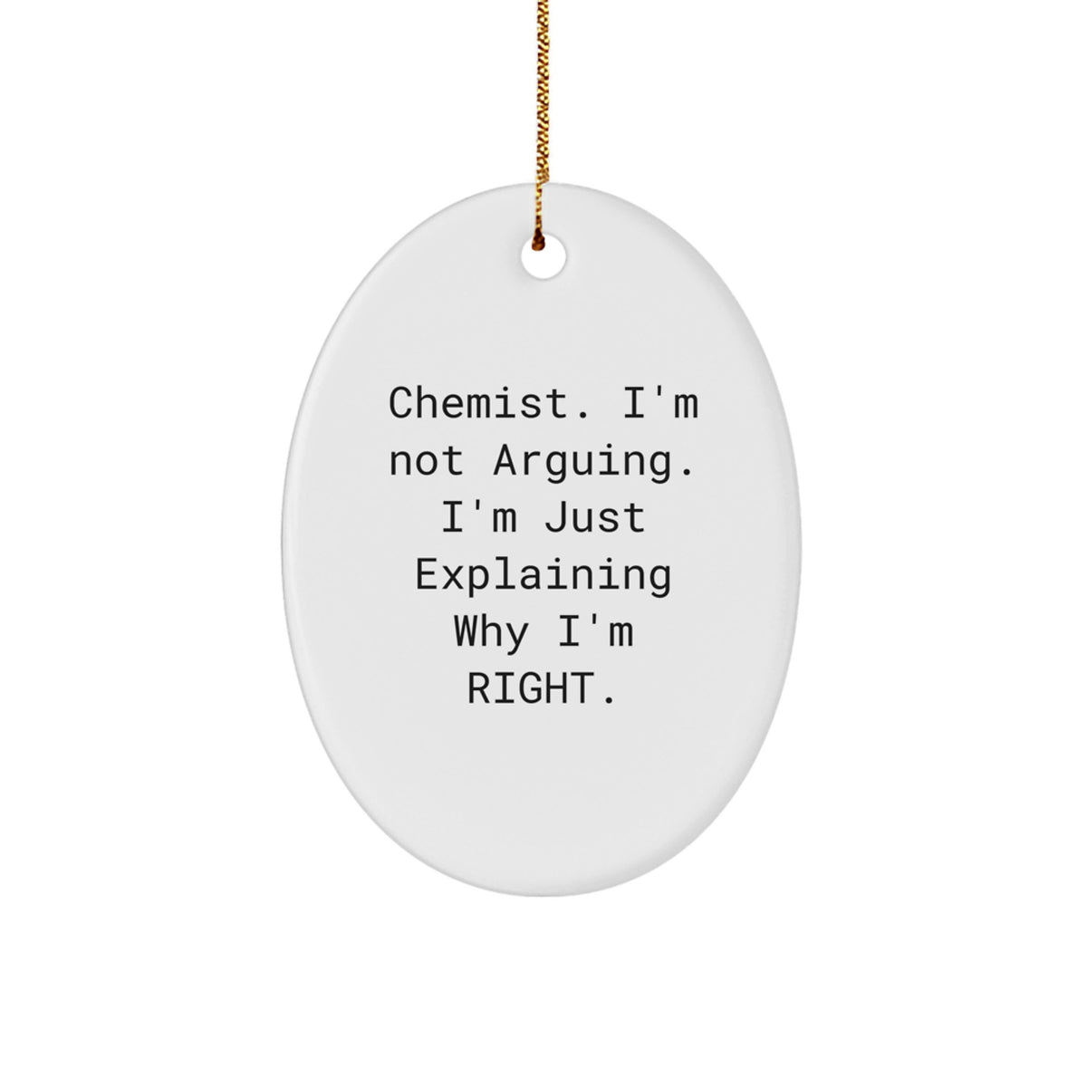 Funny Oval Ornament Gifts from Friends for Chemist Men at Christmas Time - Image 1