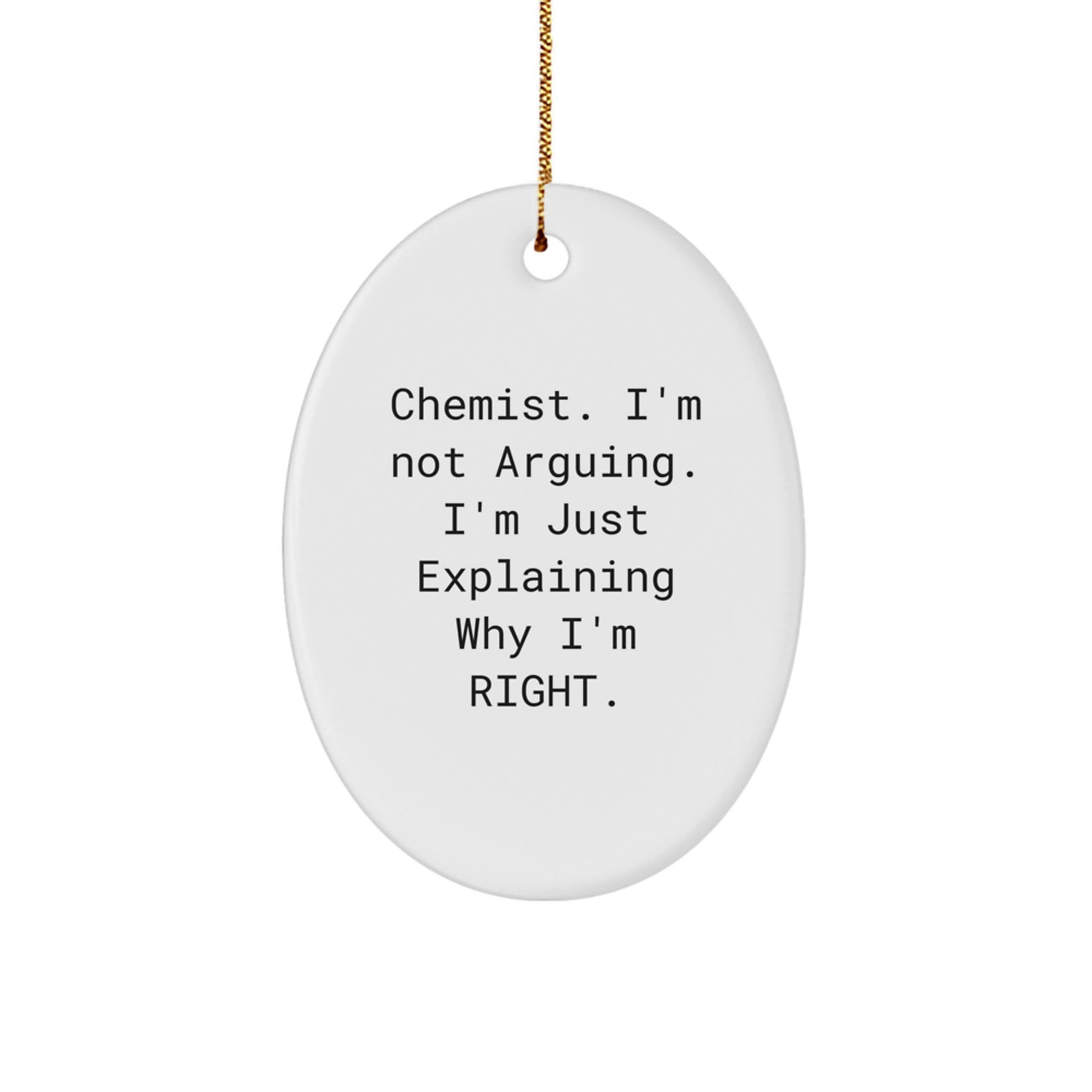 Funny Oval Ornament Gifts from Friends for Chemist Men at Christmas Time - Image 1