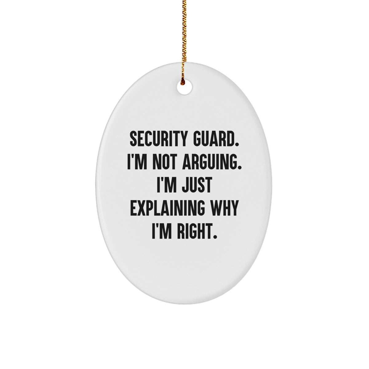 Oval Security Guard Christmas Ornament Gift for Coworkers Idea - Image 1