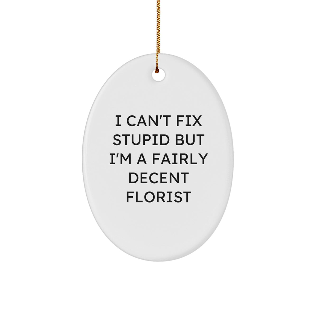 Christmas Gift for Teens Florist Surprise Oval Ornament - Image 1