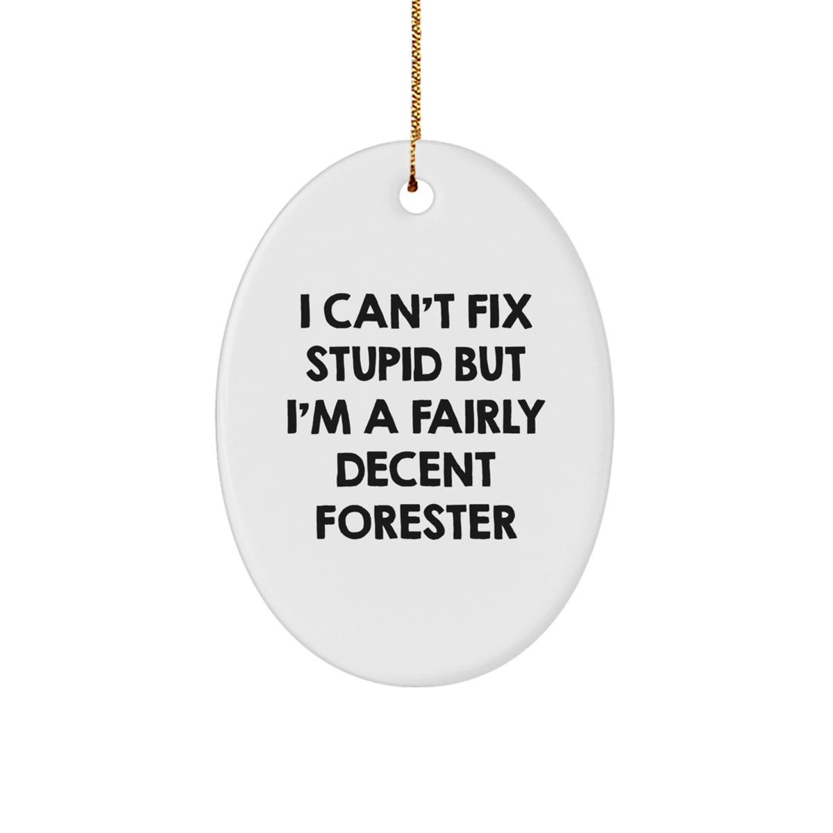 Cheeky Forester Novelty Christmas Oval Ornament for Friends Gift - Image 1