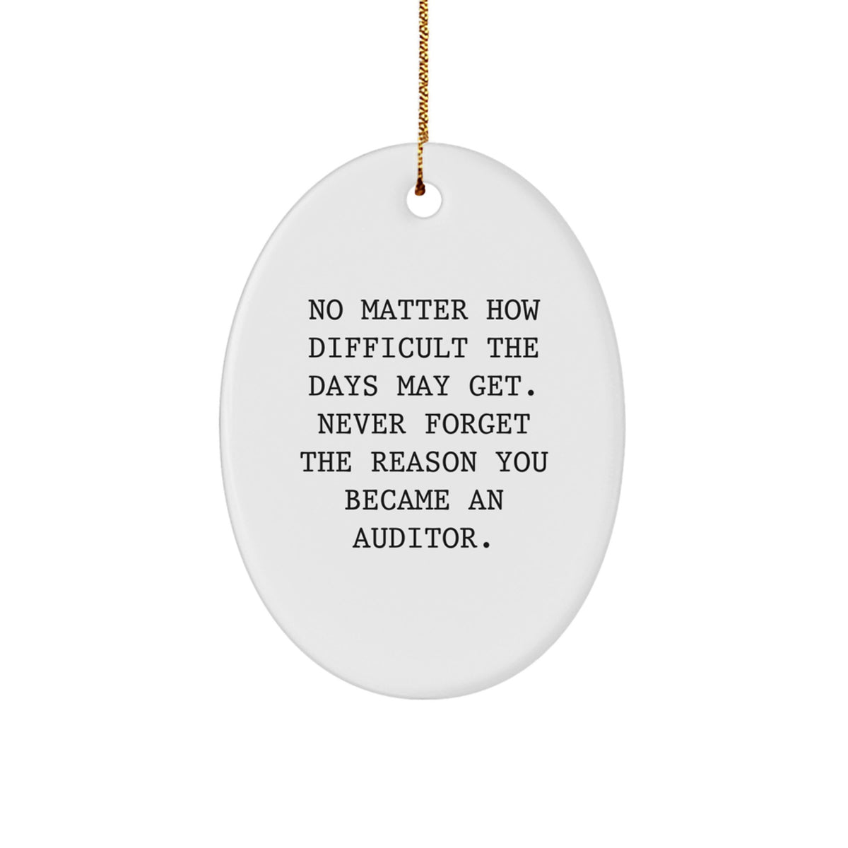 Auditor Oval Ornament, Funny Quote Gifts from Friends to Family, Christmas Unique Presents for Men and Women, Oval Shaped Auditor Decor - Image 1