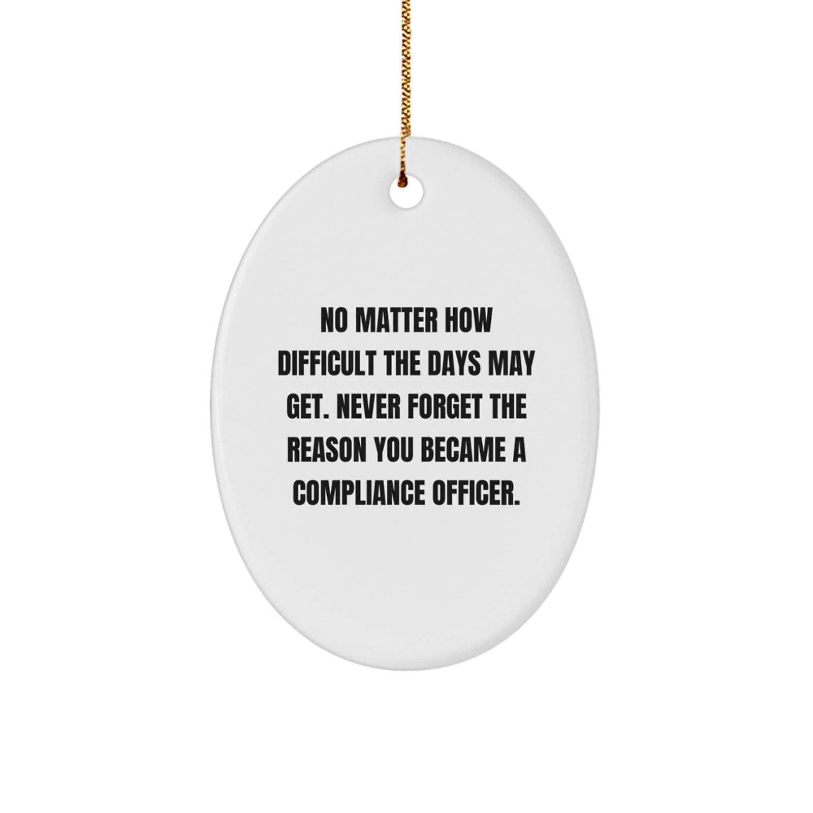 Funny Compliance Officer Oval Ornament Gifts from Friends to Men Women Coworkers for Christmas Unique Presents - Image 1