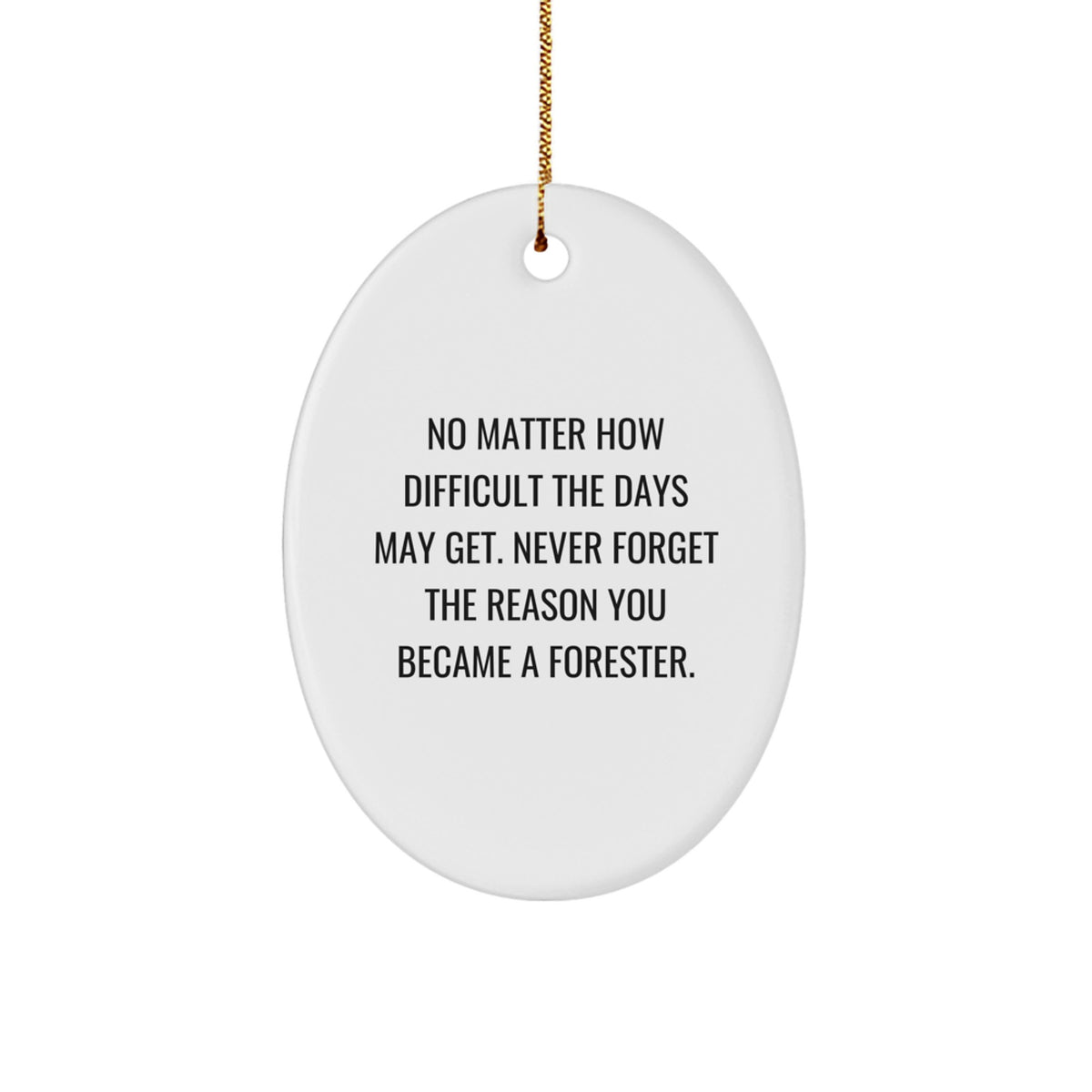 Funny Forester Gifts for Men, Oval Ornament, Inspirational Quote, Christmas Unique Gifts from Friends to Family - Image 1