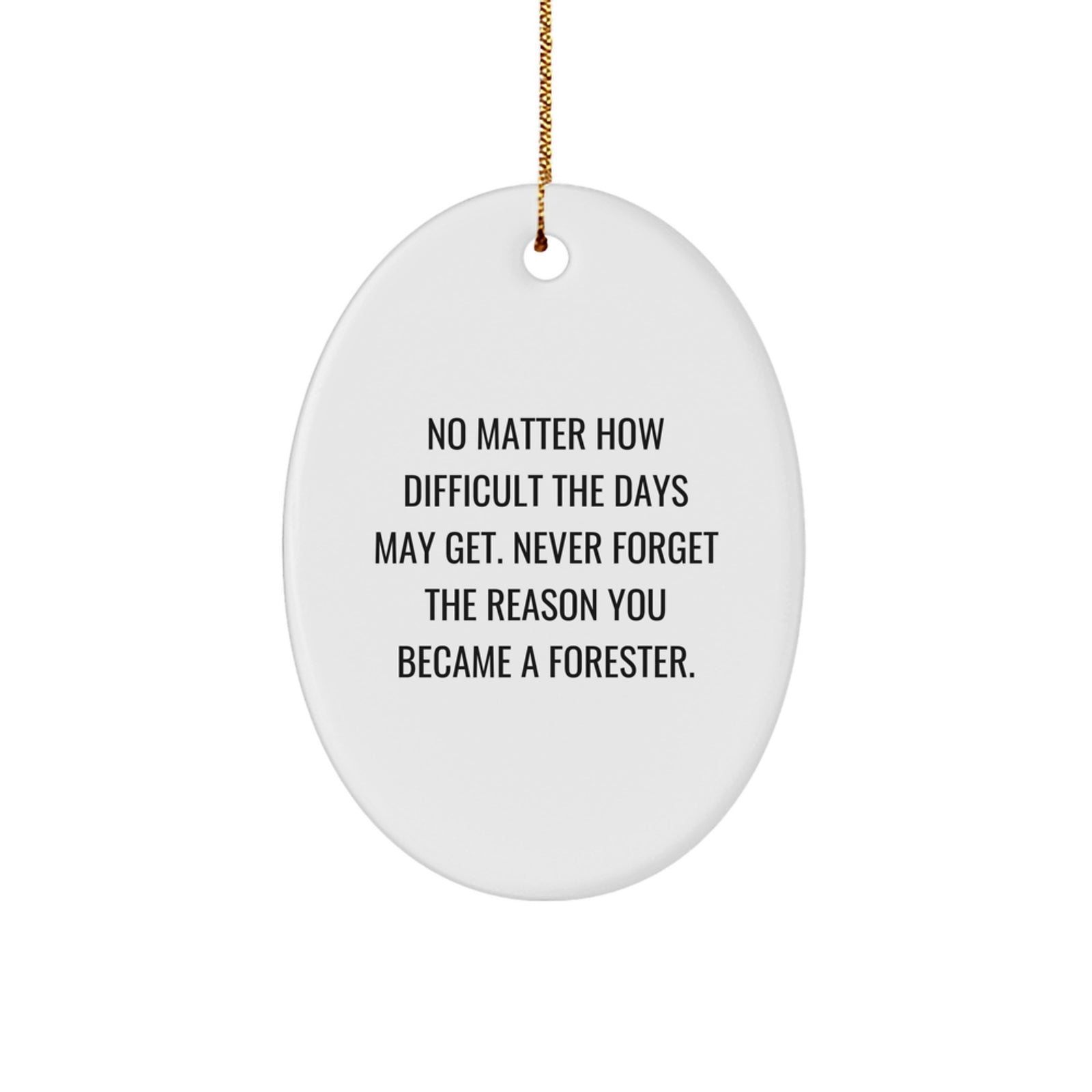 Funny Forester Gifts for Men, Oval Ornament, Inspirational Quote, Christmas Unique Gifts from Friends to Family - Image 1