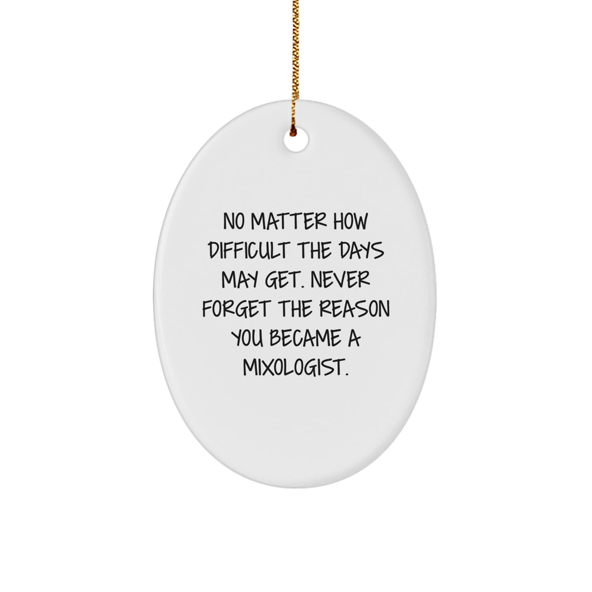 Funny Mixologist Gifts from Friends, Oval Ornament for Women Men Family Christmas Unique Gift Ideas - Image 1