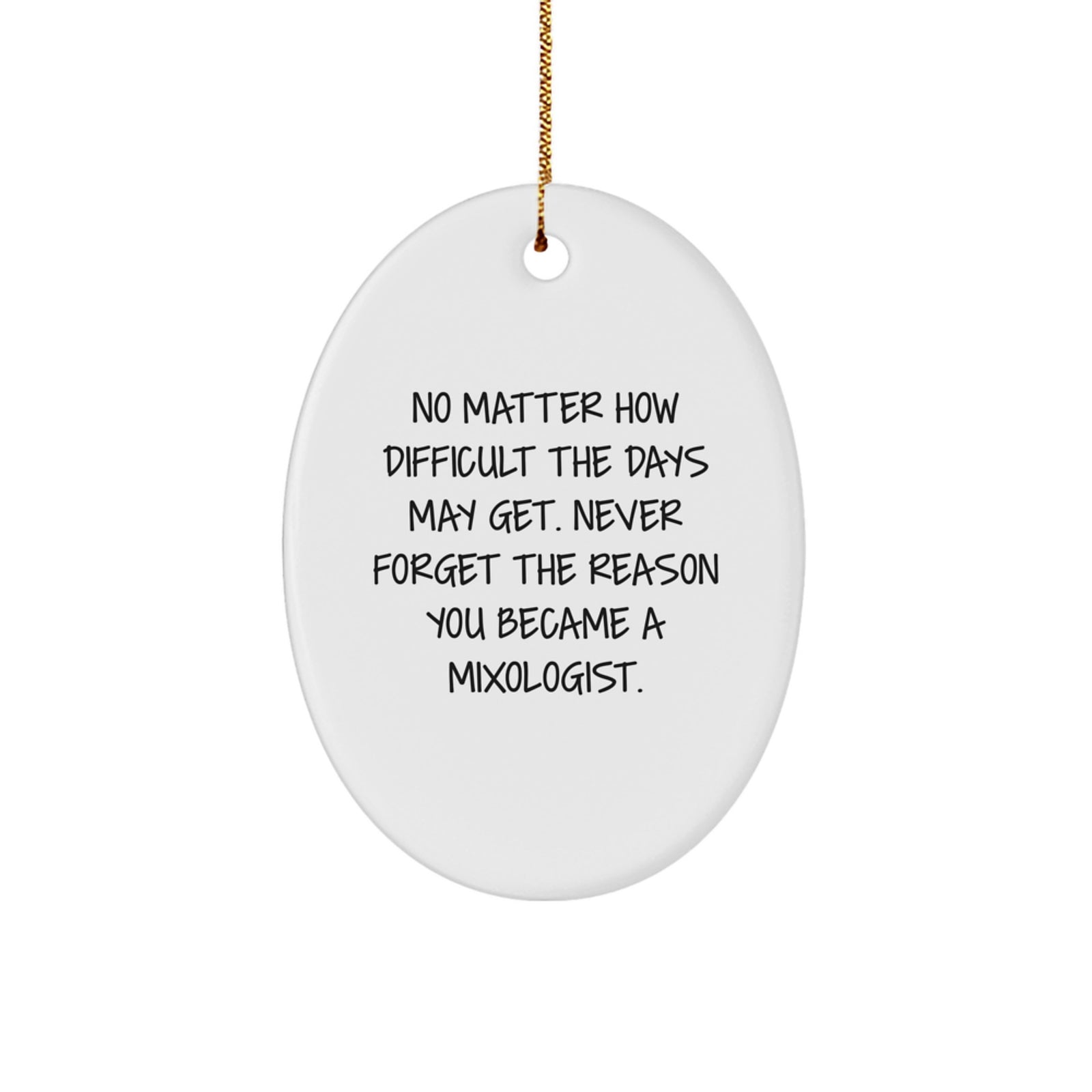 Funny Mixologist Gifts from Friends, Oval Ornament for Women Men Family Christmas Unique Gift Ideas - Image 1