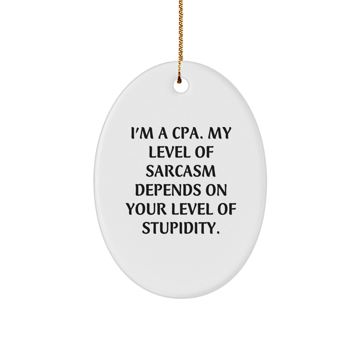 Funny CPA Gifts, Oval Ornament for CPA Friends, Inspirational Christmas Unique Gifts from Men, Oval Shaped White Color Gifts for CPA - Image 1