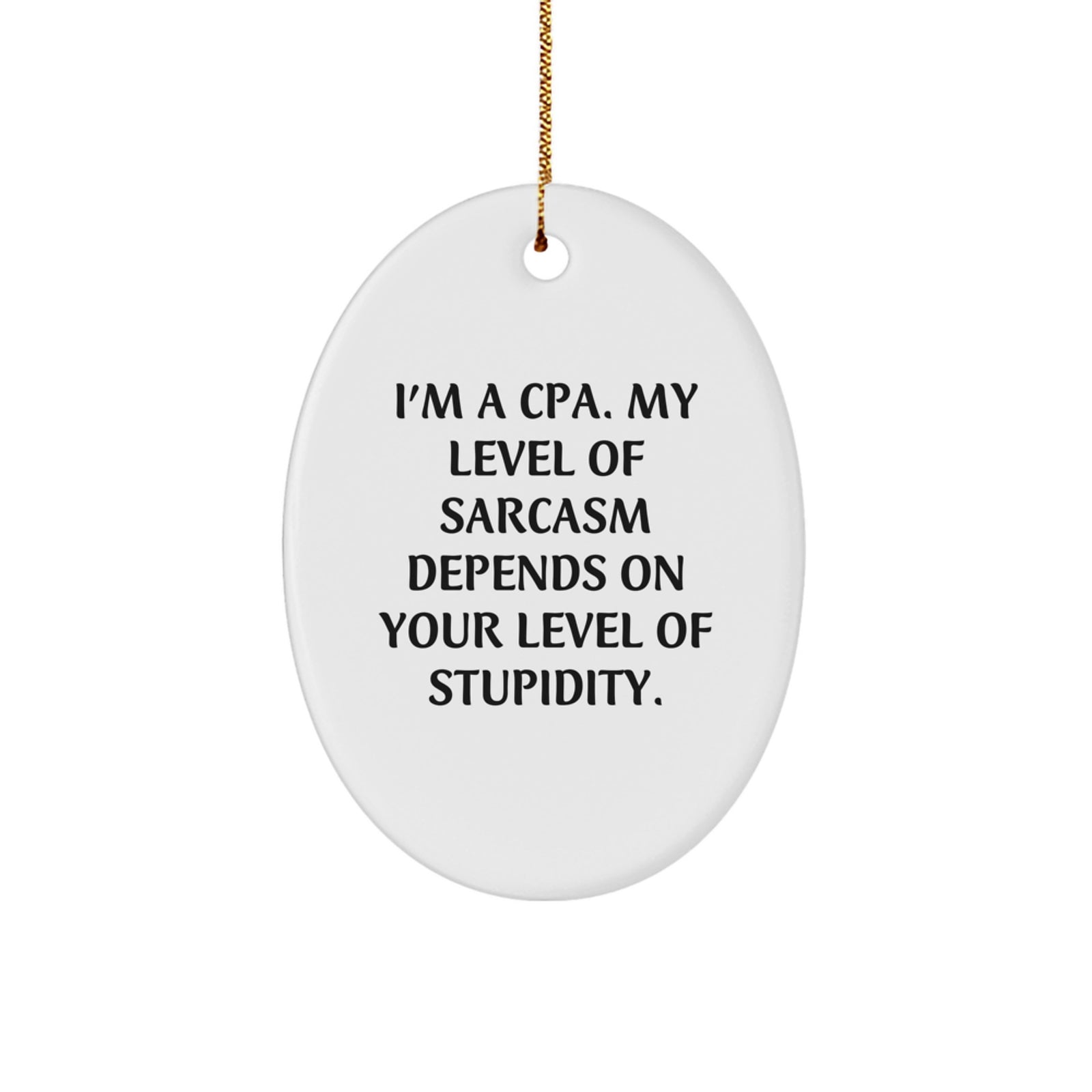 Funny CPA Gifts, Oval Ornament for CPA Friends, Inspirational Christmas Unique Gifts from Men, Oval Shaped White Color Gifts for CPA - Image 1