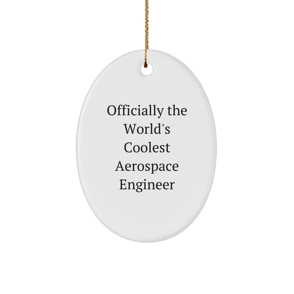 Funny Gift for Aerospace Engineer, Officially The World's Coolest Aerospace Engineer Oval Ornament, Christmas Unique Gifts from Friends, Family, or Coworkers to Aerospace Engineer - Image 1