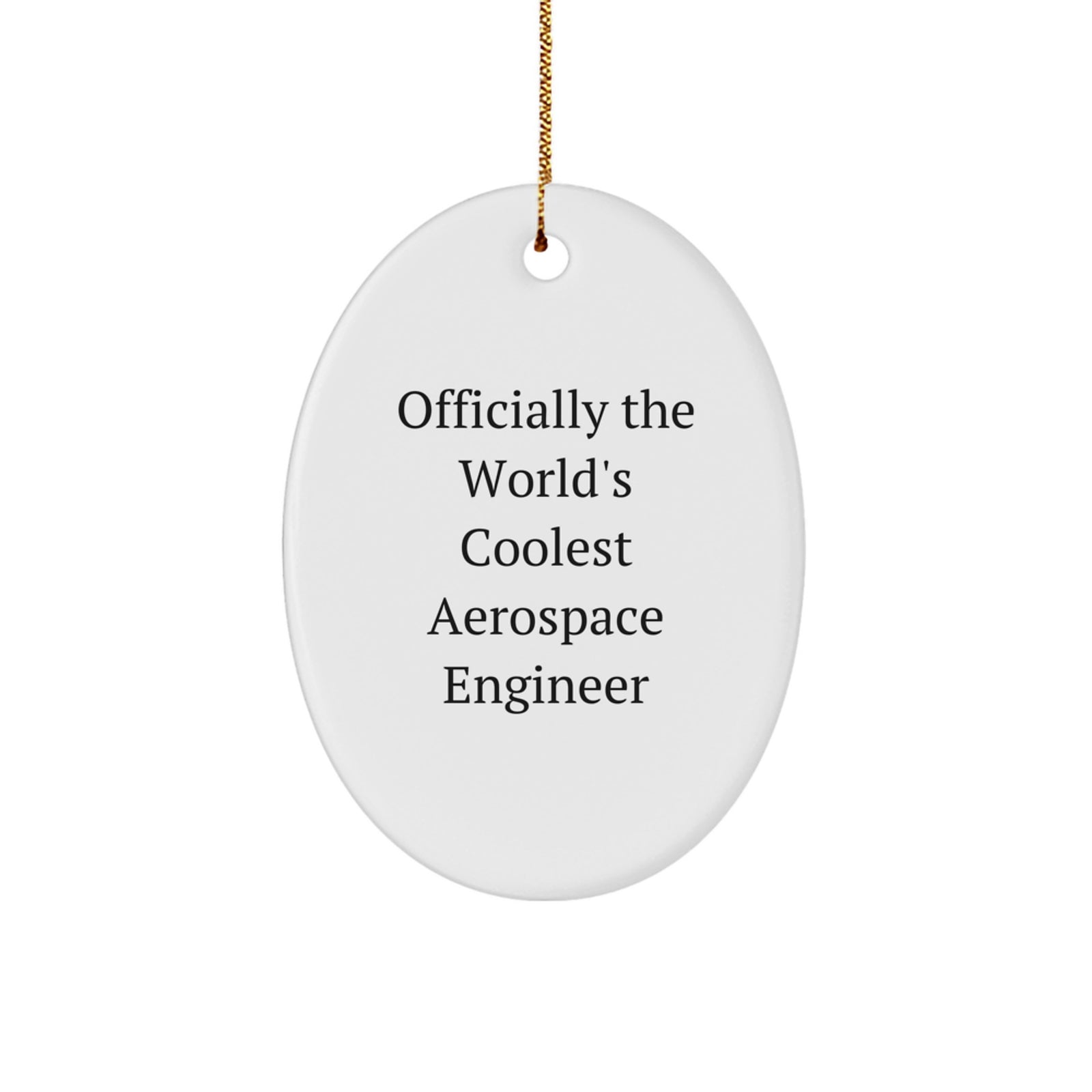 Funny Gift for Aerospace Engineer, Officially The World's Coolest Aerospace Engineer Oval Ornament, Christmas Unique Gifts from Friends, Family, or Coworkers to Aerospace Engineer - Image 1