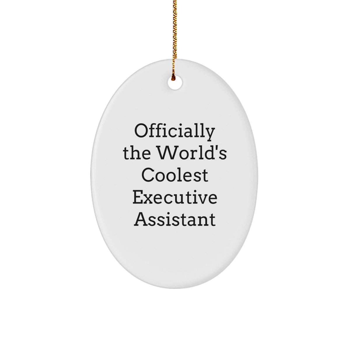 Gifts from Friends for Executive Assistant - &#39;Officially The World&#39;s Coolest&#39; Oval Ornament for Christmas - Image 1