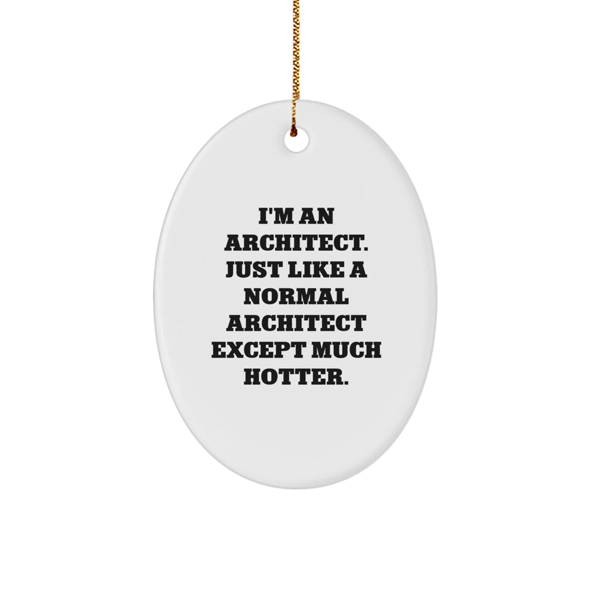 Funny Architect Gifts for Him - Oval Ornament, 'I'm An Architect. Just Like A Normal Architect Except Much Hotter.' - Christmas Unique Gifts from Friends or Family - Image 1