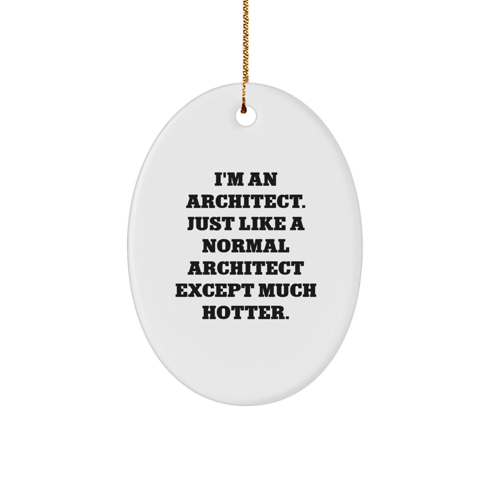Funny Architect Gifts for Him - Oval Ornament, 'I'm An Architect. Just Like A Normal Architect Except Much Hotter.' - Christmas Unique Gifts from Friends or Family - Image 1