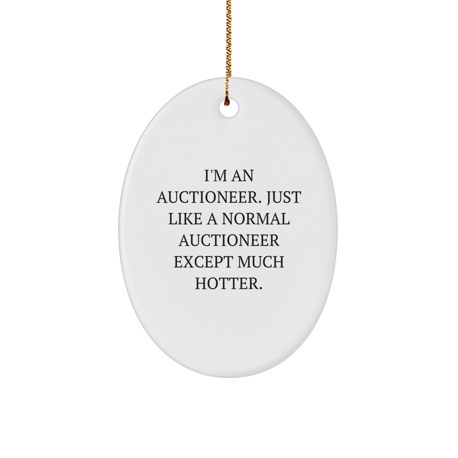 Funny Auctioneer Gifts for Men - Oval Ornament, I'm An Auctioneer Just Like A Normal Auctioneer Except Much Hotter, Gifts from Men to Friends for Christmas Unique Gifts - Image 1