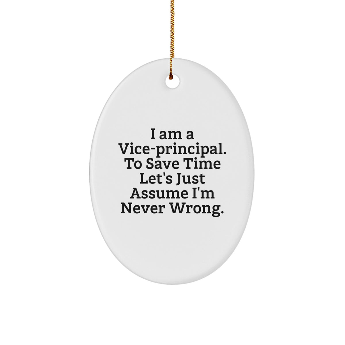 Funny Vice-principal Christmas Unique Gifts from Friends - Oval Ornament with Inspirational Quote, Gifts for Vice-principal - Image 1