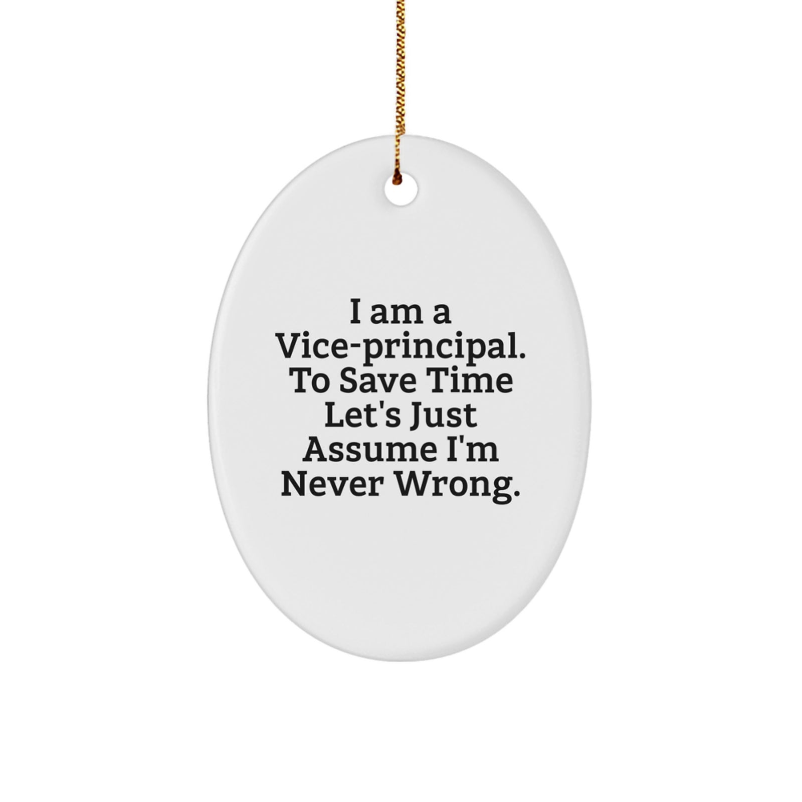 Funny Vice-principal Christmas Unique Gifts from Friends - Oval Ornament with Inspirational Quote, Gifts for Vice-principal - Image 1