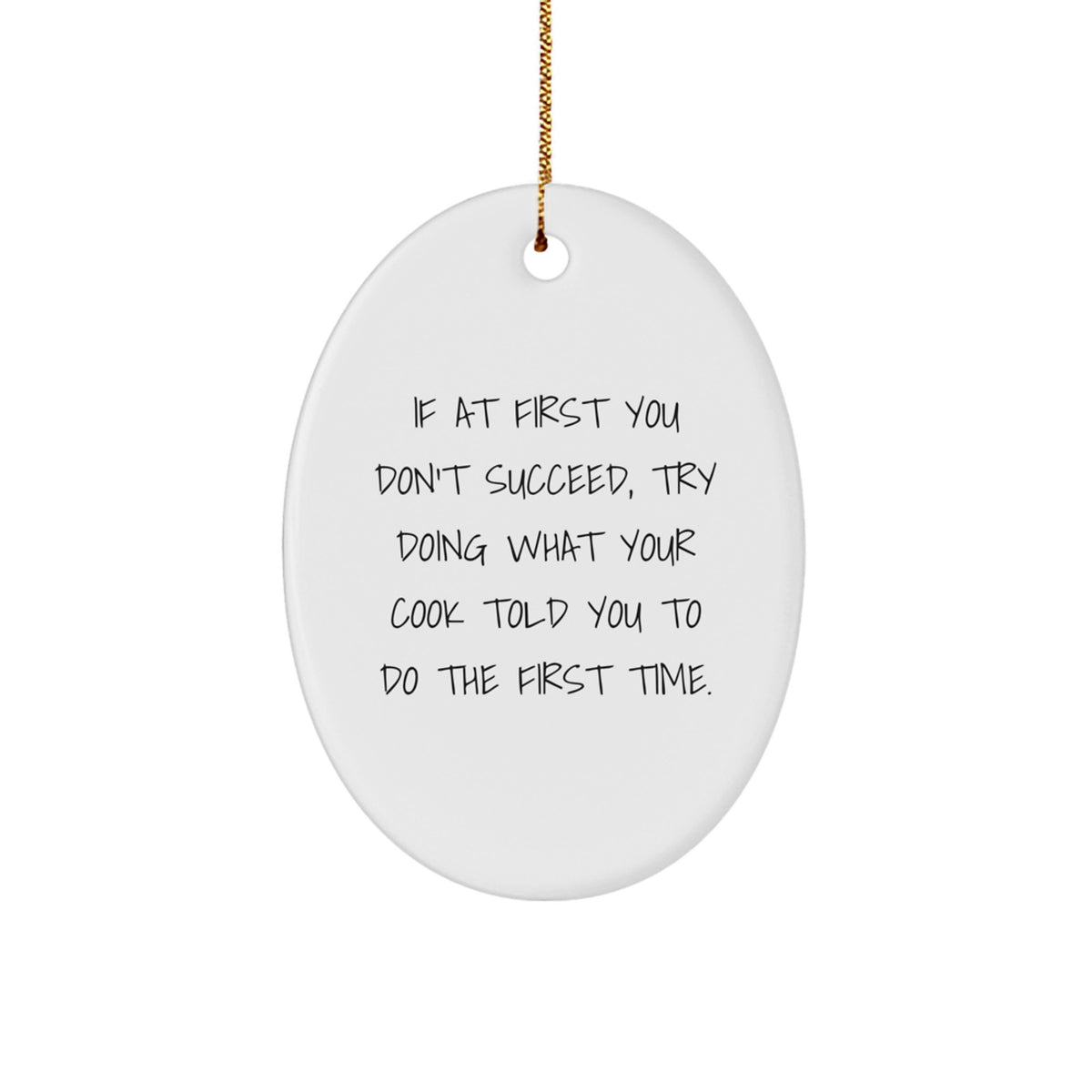 Funny Cook Oval Ornament Gifts from Men to Women Friends Christmas Unique Presents - Image 1