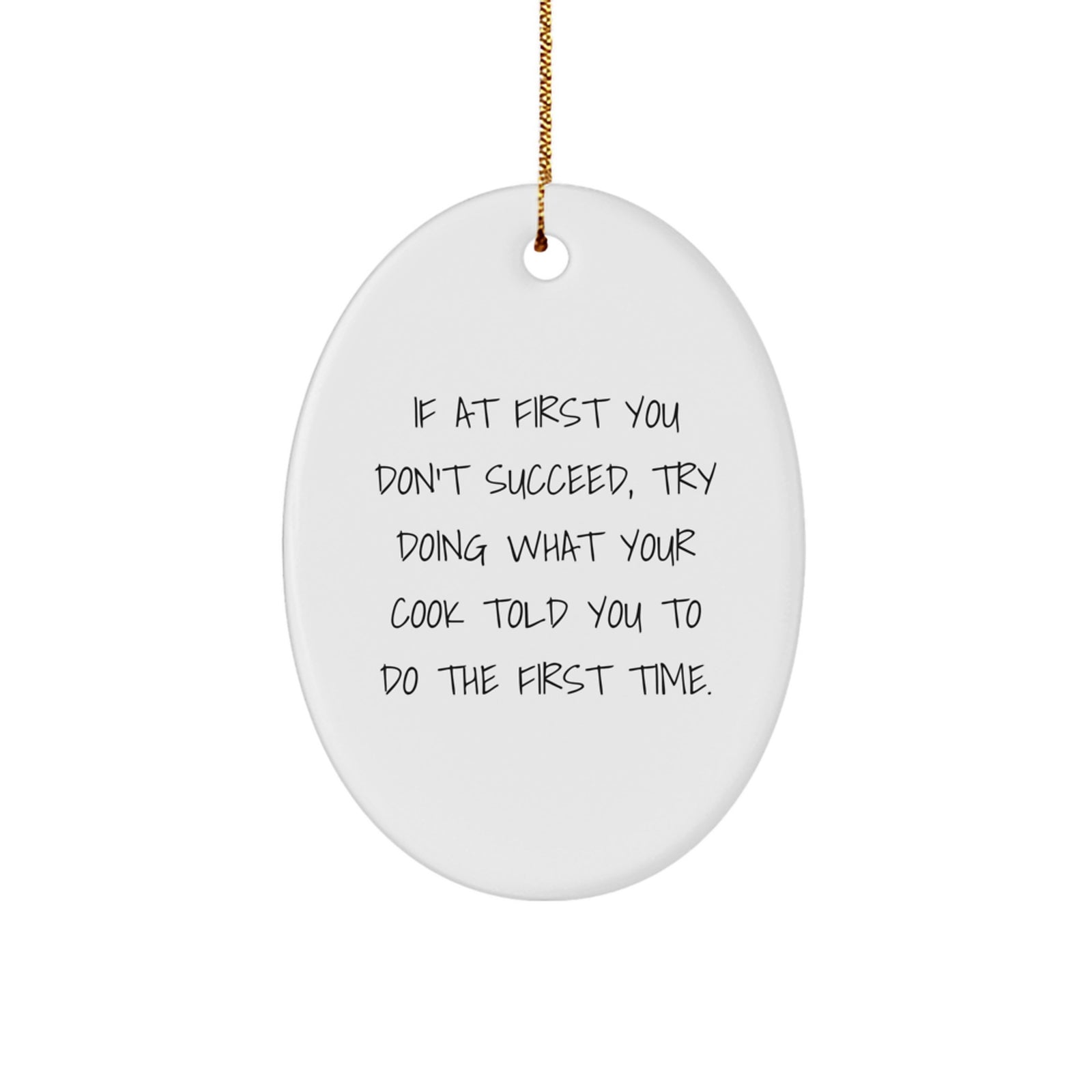 Funny Cook Oval Ornament Gifts from Men to Women Friends Christmas Unique Presents - Image 1