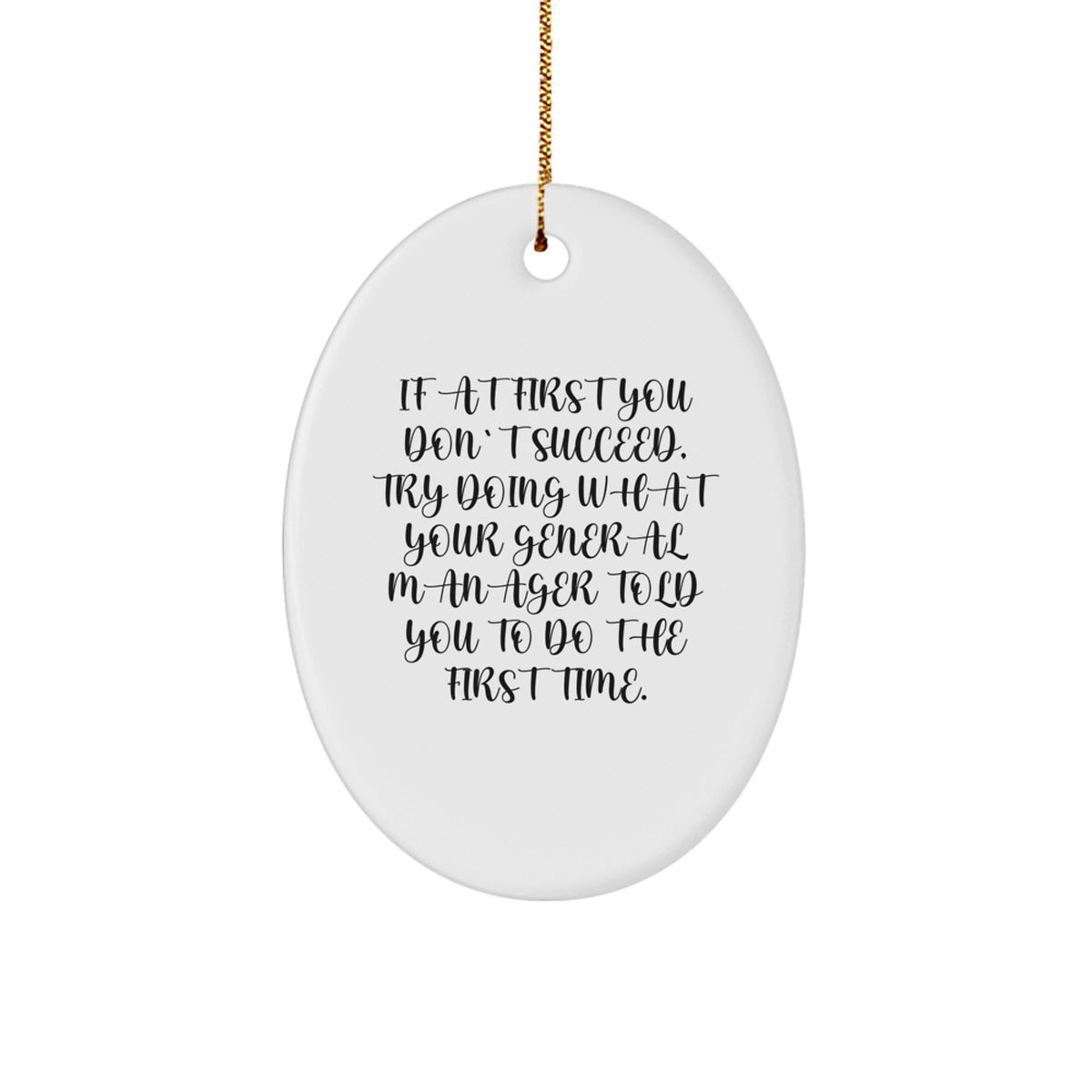 General Manager Oval Ornament Gifts from Family for Christmas Unique - Image 1