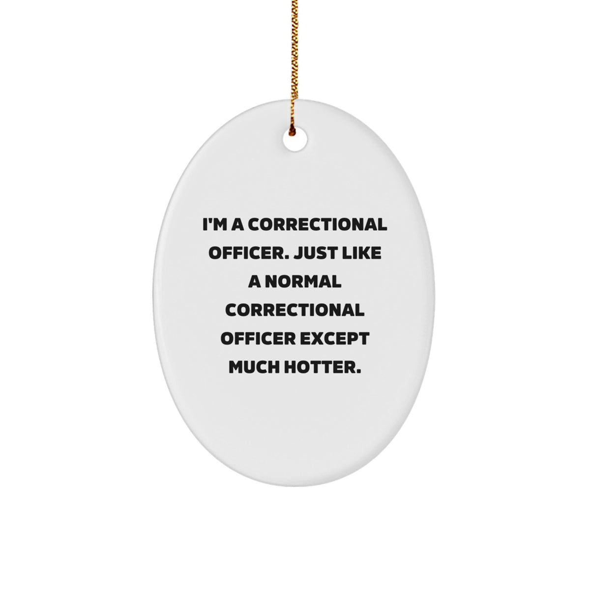 Correctional Officer Christmas Unique Gifts - Funny Oval Ornament - Gifts from Family for Correctional Officer - Image 1
