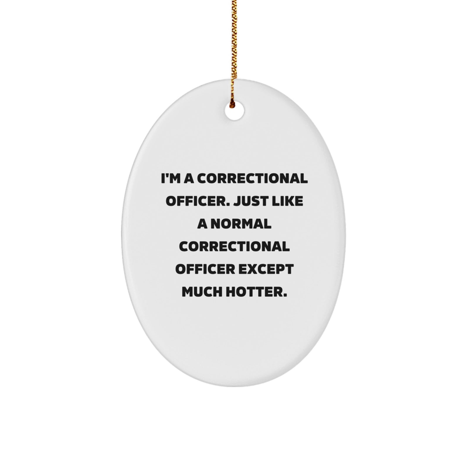 Correctional Officer Christmas Unique Gifts - Funny Oval Ornament - Gifts from Family for Correctional Officer - Image 1
