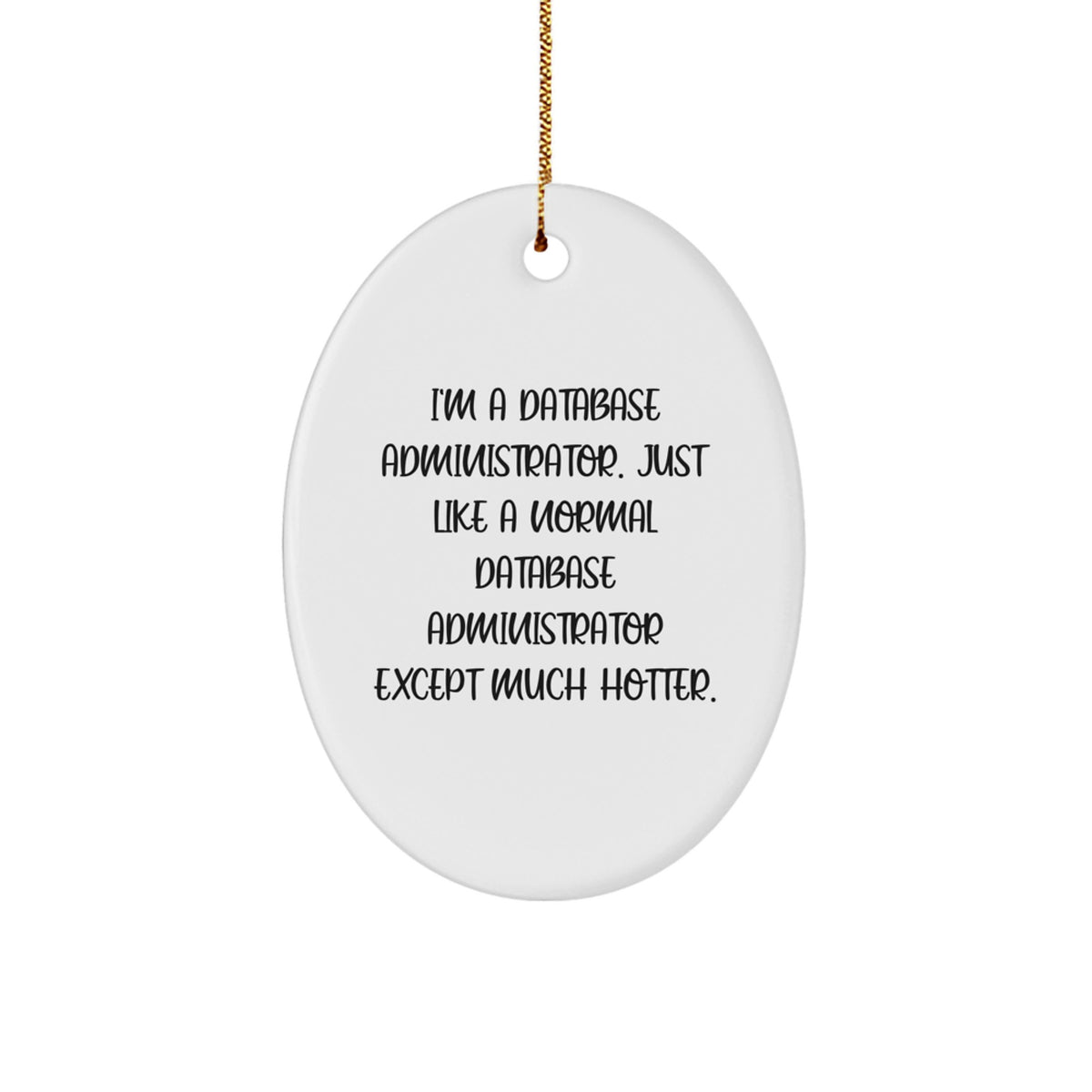 Funny Database Administrator Oval Ornament, I'm A Database Administrator, Gifts from Family to Database Administrator Friends, Christmas Unique Gifts - Image 1