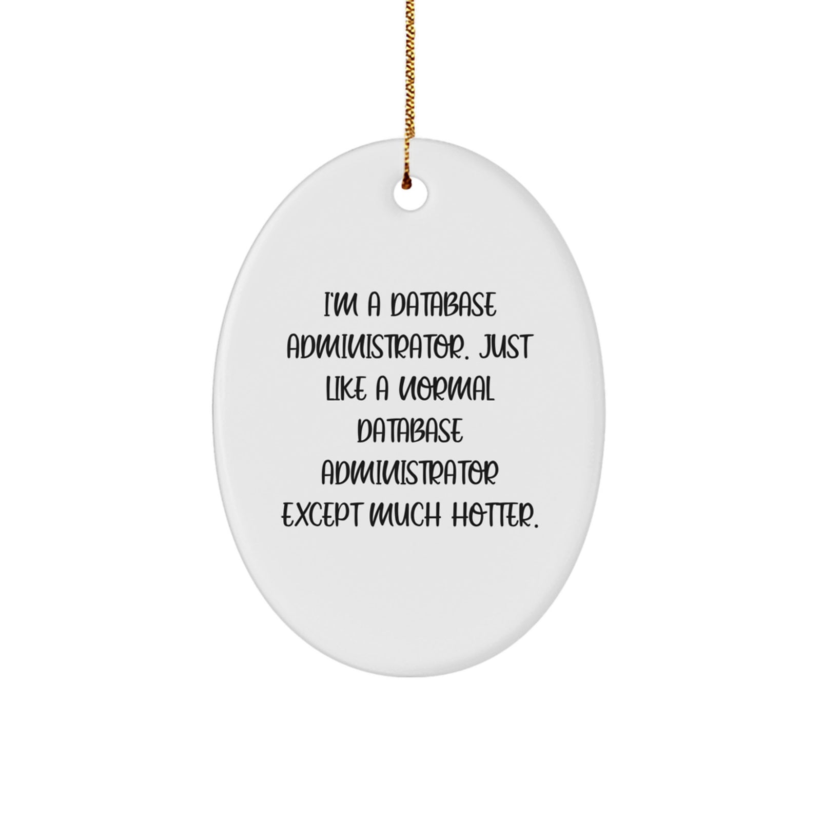 Funny Database Administrator Oval Ornament, I'm A Database Administrator, Gifts from Family to Database Administrator Friends, Christmas Unique Gifts - Image 1